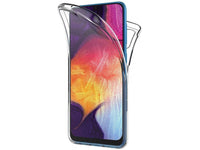 Vollständige 360 Grad Rundum Gummi TPU Hülle zum beidseitigen Schutz des Samsung Galaxy A50 Display und Gehäuse in transparent von Screenguard