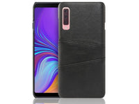 CardCaddy Leder Backcase mit Kartenfächern für Samsung Galaxy A50 in schwarz von Screenguard