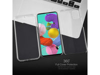 Vollständige 360 Grad Rundum Gummi TPU Hülle zum beidseitigen Schutz des Samsung Galaxy A51 4G Display und Gehäuse in transparent von Screenguard