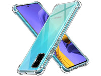 Hoch transparenter TPU Gummi Schutz Handy Hülle Clear Case klar mit verstärkten Schutzecken Bumper für das Samsung Galaxy A51 4G Display und Gehäuse in transparent von Screenguard