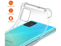 Hoch transparenter TPU Gummi Schutz Handy Hülle Clear Case klar mit verstärkten Schutzecken Bumper für das Samsung Galaxy A51 4G Display und Gehäuse in transparent von Screenguard