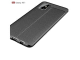 Soft TPU Case mit Design aus feinem veganen Leder für Samsung Galaxy A51 4G stabil mit erhöhten Rändern und Kanten in schwarz von Screenguard