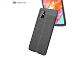 Soft TPU Case mit Design aus feinem veganen Leder für Samsung Galaxy A51 4G stabil mit erhöhten Rändern und Kanten in schwarz von Screenguard