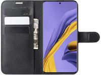 Lederhülle Karten Wallet Ledertasche Etui für Samsung Galaxy A51 4G in schwarz von Screenguard