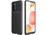 Hochwertig stabile Soft TPU Smartphone Handy Hülle im Carbon Design für Samsung Galaxy A52 zum Schutz des Display und Gehäuse Cover in schwarz von Screenguard