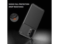 Hochwertig stabile Soft TPU Smartphone Handy Hülle im Carbon Design für Samsung Galaxy A52 zum Schutz des Display und Gehäuse Cover in schwarz von Screenguard