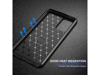 Hochwertig stabile Soft TPU Smartphone Handy Hülle im Carbon Design für Samsung Galaxy A52 zum Schutz des Display und Gehäuse Cover in schwarz von Screenguard