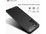 Flexible Handy Schutzhülle mit gebürster Carbon Textur auf der Rückseite für zum Schutz des Samsung Galaxy A52  Display und Gehäuse Case in blau von Screenguard