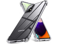 Hoch transparenter TPU Gummi Schutz Handy Hülle Clear Case klar mit verstärkten Schutzecken Bumper für das Samsung Galaxy A52 Display und Gehäuse in transparent von Screenguard