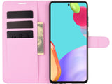 Lederhülle Karten Wallet Ledertasche Etui für Samsung Galaxy A52 in rosa von Screenguard