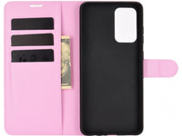 Lederhülle Karten Wallet Ledertasche Etui für Samsung Galaxy A52 in rosa von Screenguard