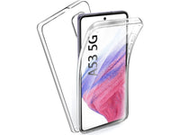 Vollständige 360 Grad Rundum Gummi TPU Hülle zum beidseitigen Schutz des Samsung Galaxy A53 5G Display und Gehäuse in transparent von Screenguard