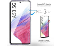 Vollständige 360 Grad Rundum Gummi TPU Hülle zum beidseitigen Schutz des Samsung Galaxy A53 5G Display und Gehäuse in transparent von Screenguard