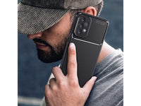 Hochwertig stabile Soft TPU Smartphone Handy Hülle im Carbon Design für Samsung Galaxy A53 5G zum Schutz des Display und Gehäuse Cover in schwarz von Screenguard