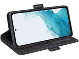 Veganes Flip Case Leder Etui Hülle mit Karten Fächer und Sichtfenster für Samsung Galaxy A54 5G in schwarz von Screenguard