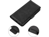 Veganes Flip Case Leder Etui Hülle mit Karten Fächer und Sichtfenster für Samsung Galaxy A54 5G in schwarz von Screenguard
