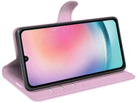 Lederhülle Karten Wallet Ledertasche Etui für Samsung Galaxy A56 in rosa von Screenguard