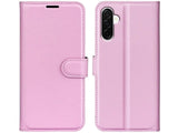 Lederhülle Karten Wallet Ledertasche Etui für Samsung Galaxy A56 in rosa von Screenguard