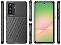 Moderne Design Hülle Cover für das Samsung Galaxy A56 mit Stripes zum Schutz von Kratzern, Dellen, Display aus TPU Gummi in schwarz von Screenguard