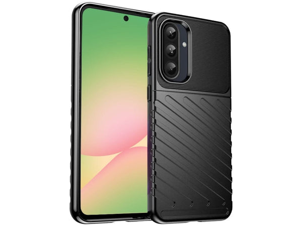 Moderne Design Hülle Cover für das Samsung Galaxy A56 mit Stripes zum Schutz von Kratzern, Dellen, Display aus TPU Gummi in schwarz von Screenguard