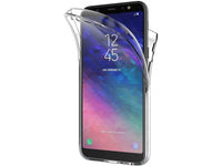 Vollständige 360 Grad Rundum Gummi TPU Hülle zum beidseitigen Schutz des Samsung Galaxy A6 2018 Display und Gehäuse in transparent von Screenguard