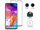 100% Fullscreen Curved Screen Protector Handy Display Schutz Glas für komplette Abdeckung des Samsung Galaxy A70 Display in schwarz von Screenguard