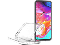 Vollständige 360 Grad Rundum Gummi TPU Hülle zum beidseitigen Schutz des Samsung Galaxy A70 Display und Gehäuse in transparent von Screenguard