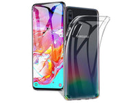 Gummi Hülle für Samsung Galaxy A70 aus flexiblem Soft TPU, kristallklar und transparent von Screenguard