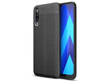 Soft TPU Case mit Design aus feinem veganen Leder für Samsung Galaxy A70 stabil mit erhöhten Rändern und Kanten in schwarz von Screenguard