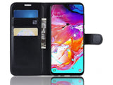 Lederhülle Karten Wallet Ledertasche Etui für Samsung Galaxy A70 in schwarz von Screenguard