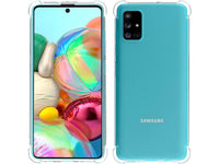 Hoch transparenter TPU Gummi Schutz Handy Hülle Clear Case klar mit verstärkten Schutzecken Bumper für das Samsung Galaxy A71 Display und Gehäuse in transparent von Screenguard