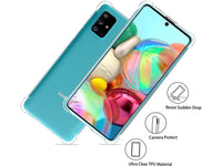 Hoch transparenter TPU Gummi Schutz Handy Hülle Clear Case klar mit verstärkten Schutzecken Bumper für das Samsung Galaxy A71 Display und Gehäuse in transparent von Screenguard