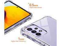 Hoch transparenter TPU Gummi Schutz Handy Hülle Clear Case klar mit verstärkten Schutzecken Bumper für das Samsung Galaxy A72 Display und Gehäuse in transparent von Screenguard