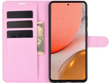 Lederhülle Karten Wallet Ledertasche Etui für Samsung Galaxy A72 in rosa von Screenguard