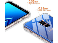 Hoch transparenter TPU Gummi Schutz Handy Hülle Clear Case klar mit verstärkten Schutzecken Bumper für das Samsung Galaxy A8 2018 Display und Gehäuse in transparent von Screenguard