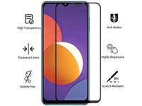 100% Fullscreen Curved Screen Protector Handy Display Schutz Glas für komplette Abdeckung des Samsung Galaxy M12 Display in schwarz von Screenguard