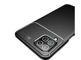 Hochwertig stabile Soft TPU Smartphone Handy Hülle im Carbon Design für Samsung Galaxy M32 zum Schutz des Display und Gehäuse Cover in schwarz von Screenguard