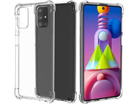 Hoch transparenter TPU Gummi Schutz Handy Hülle Clear Case klar mit verstärkten Schutzecken Bumper für das Samsung Galaxy M51 Display und Gehäuse in transparent von Screenguard