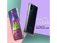 Hoch transparenter TPU Gummi Schutz Handy Hülle Clear Case klar mit verstärkten Schutzecken Bumper für das Samsung Galaxy M51 Display und Gehäuse in transparent von Screenguard