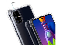 Hoch transparenter TPU Gummi Schutz Handy Hülle Clear Case klar mit verstärkten Schutzecken Bumper für das Samsung Galaxy M51 Display und Gehäuse in transparent von Screenguard