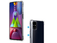 Hoch transparenter TPU Gummi Schutz Handy Hülle Clear Case klar mit verstärkten Schutzecken Bumper für das Samsung Galaxy M51 Display und Gehäuse in transparent von Screenguard