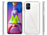 Hoch transparenter TPU Gummi Schutz Handy Hülle Clear Case klar mit verstärkten Schutzecken Bumper für das Samsung Galaxy M51 Display und Gehäuse in transparent von Screenguard