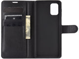 Lederhülle Karten Wallet Ledertasche Etui für Samsung Galaxy M51 in schwarz von Screenguard