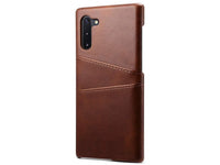 CardCaddy Leder Backcase mit Kartenfächern für Samsung Galaxy Note10 in braun von Screenguard