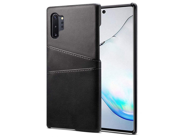 CardCaddy Leder Backcase mit Kartenfächern für Samsung Galaxy Note10+ in schwarz von Screenguard