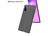 Soft TPU Case mit Design aus feinem veganen Leder für Samsung Galaxy Note10+ stabil mit erhöhten Rändern und Kanten in schwarz von Screenguard