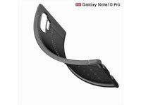 Soft TPU Case mit Design aus feinem veganen Leder für Samsung Galaxy Note10+ stabil mit erhöhten Rändern und Kanten in schwarz von Screenguard