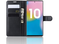 Lederhülle Karten Wallet Ledertasche Etui für Samsung Galaxy Note10+ in schwarz von Screenguard