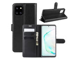 Lederhülle Portemonnaie Karten Ledertasche für Samsung Galaxy Note10 Lite in schwarz von Screenguard