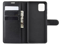 Lederhülle Karten Wallet Ledertasche Etui für Samsung Galaxy Note10 Lite in schwarz von Screenguard